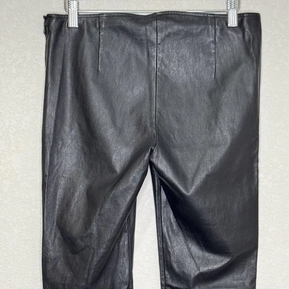 Michael Stars Pants Womens Medium Black Stretch Leather Leggings Skinny KT13C750